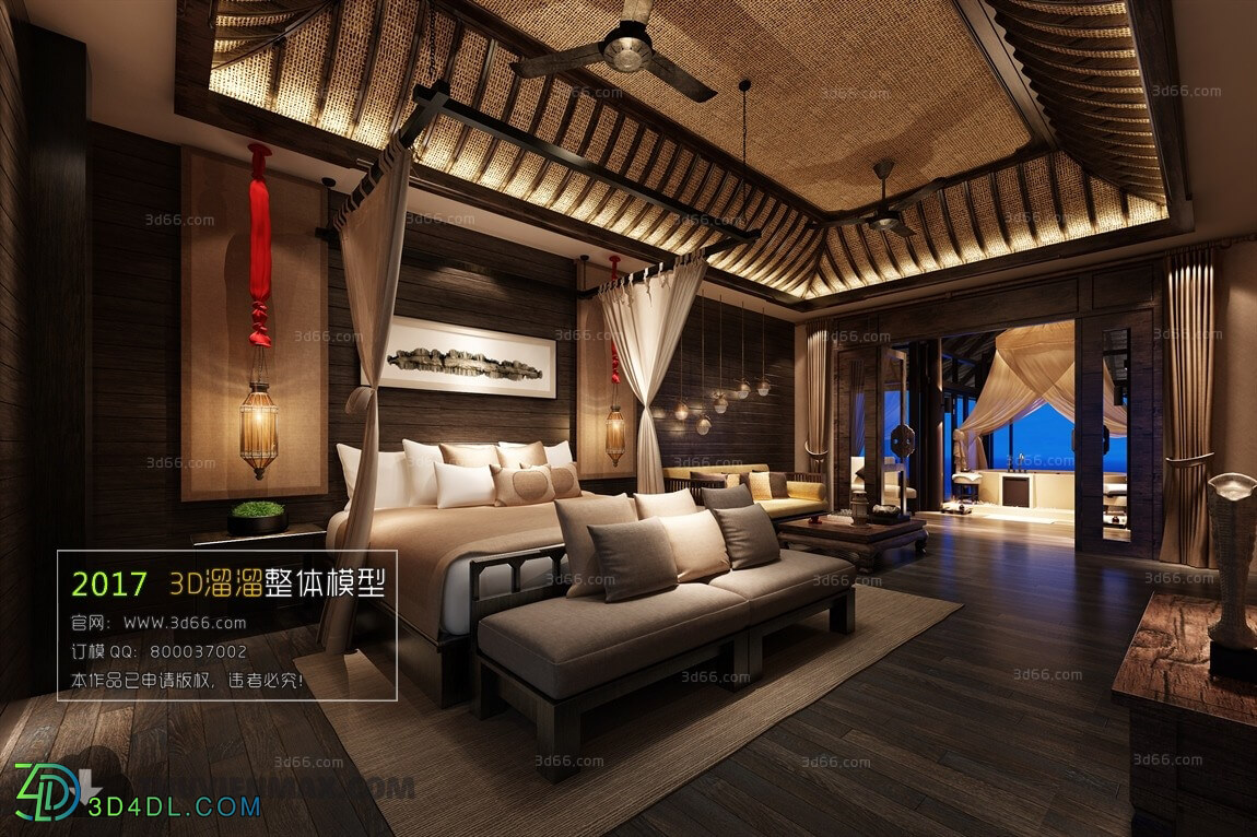 3D66 2017 Southeast Asian Style Bedroom Hotel 3602 058