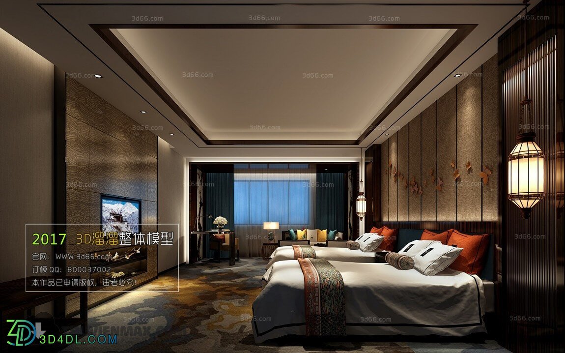 3D66 2017 Southeast Asian Style Bedroom Hotel 3604 060