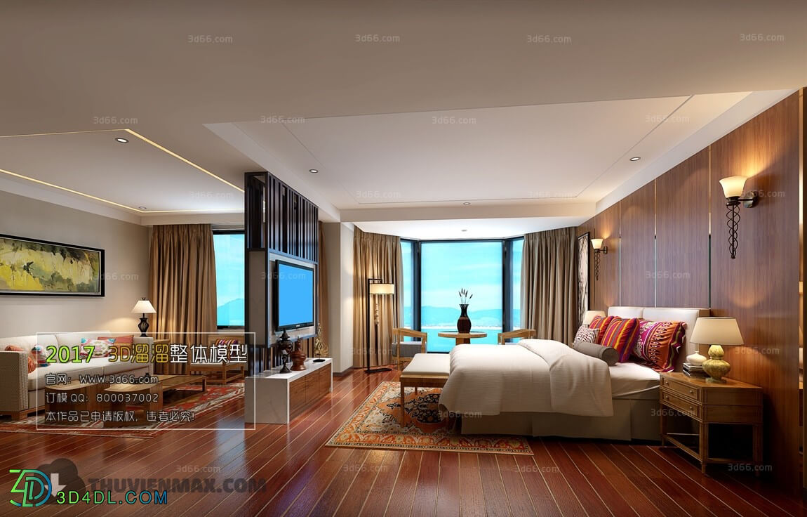3D66 2017 Southeast Asian Style Bedroom Hotel 3605 061