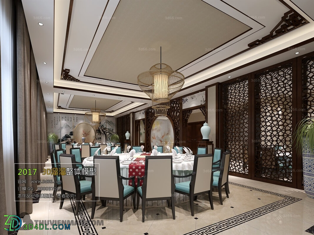 3D66 2017 Southeast Asian Style Hotel Dining Room 3643 021