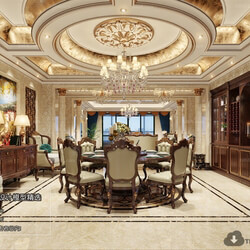 3D66 2018 European Style Kitchen dining Room 25838 D003 