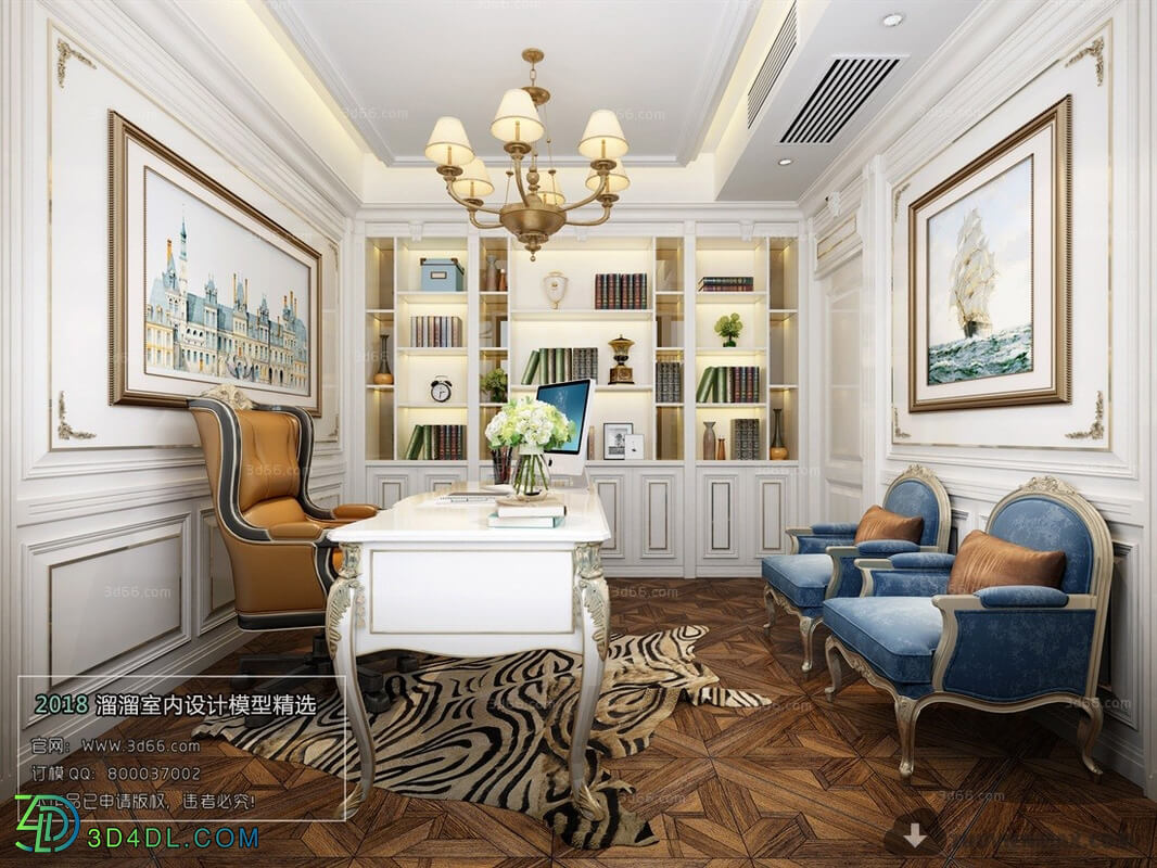 3D66 2018 European Style Study Room 26171 D002