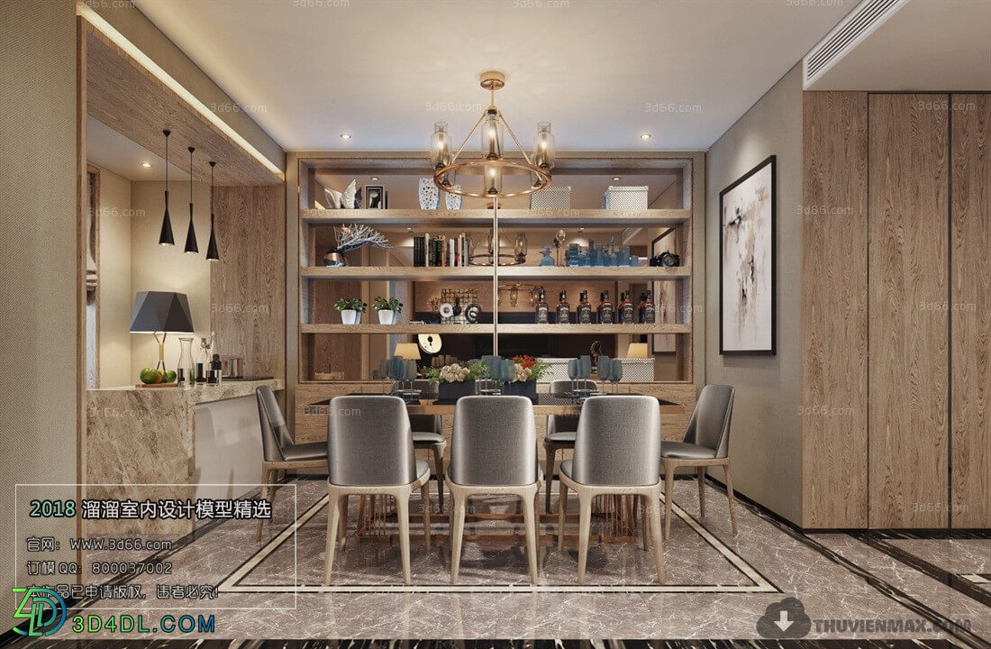3D66 2018 Mix Style Kitchen dining Room 25870 J012