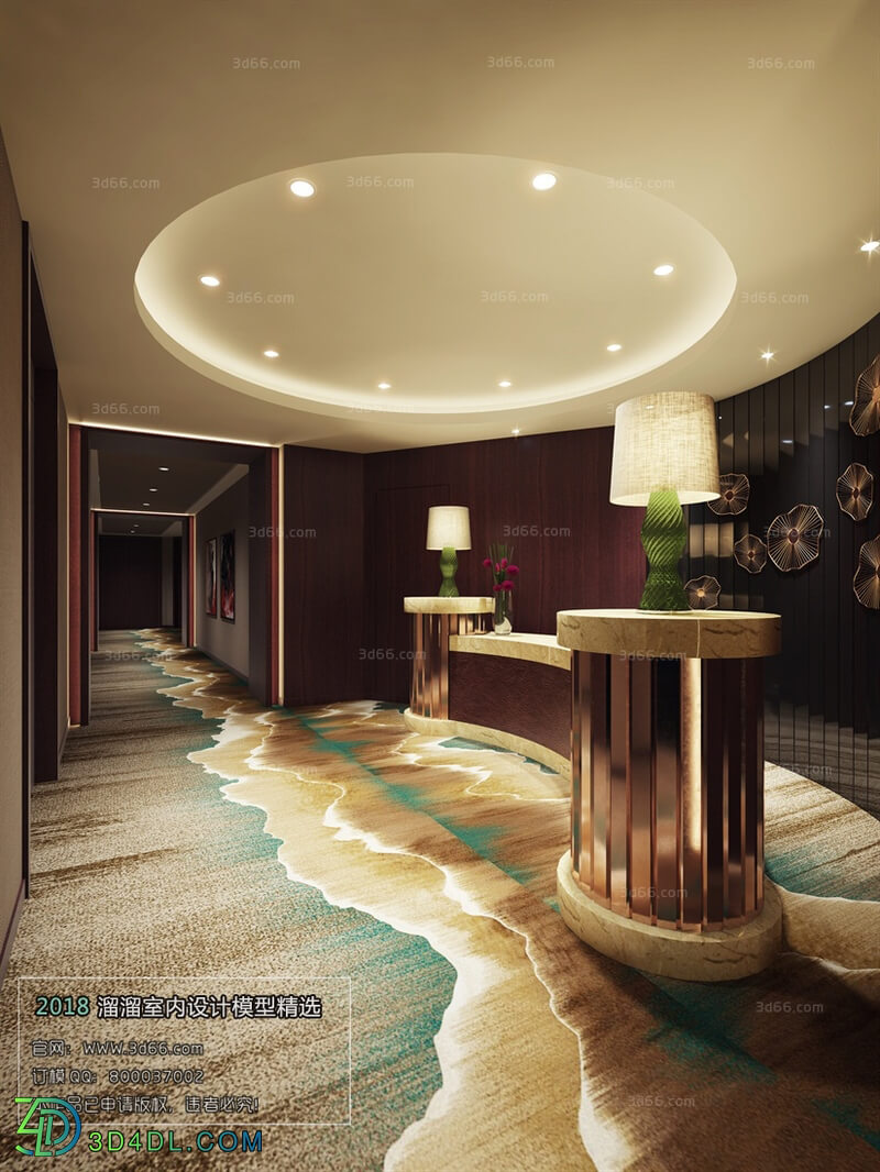 3D66 2018 Modern Style The Hall At The Front Desk A012