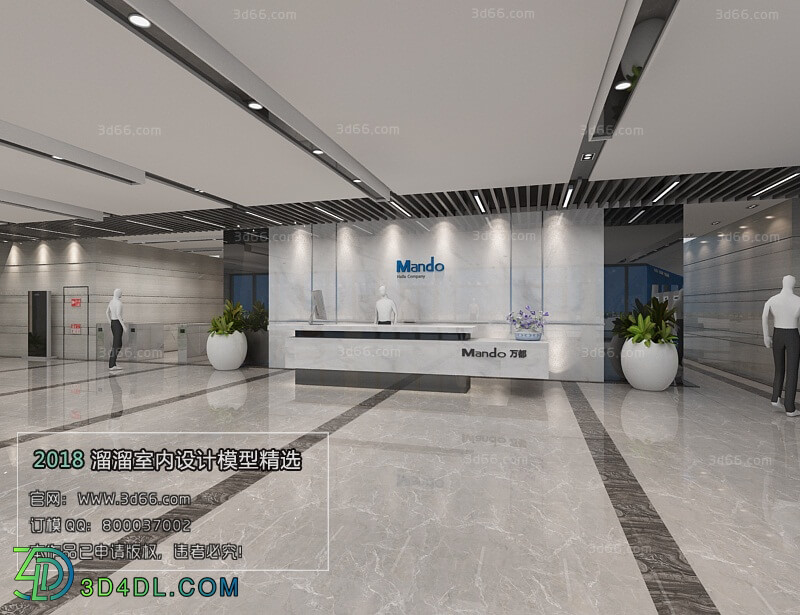 3D66 2018 Modern Style The Hall At The Front Desk A023