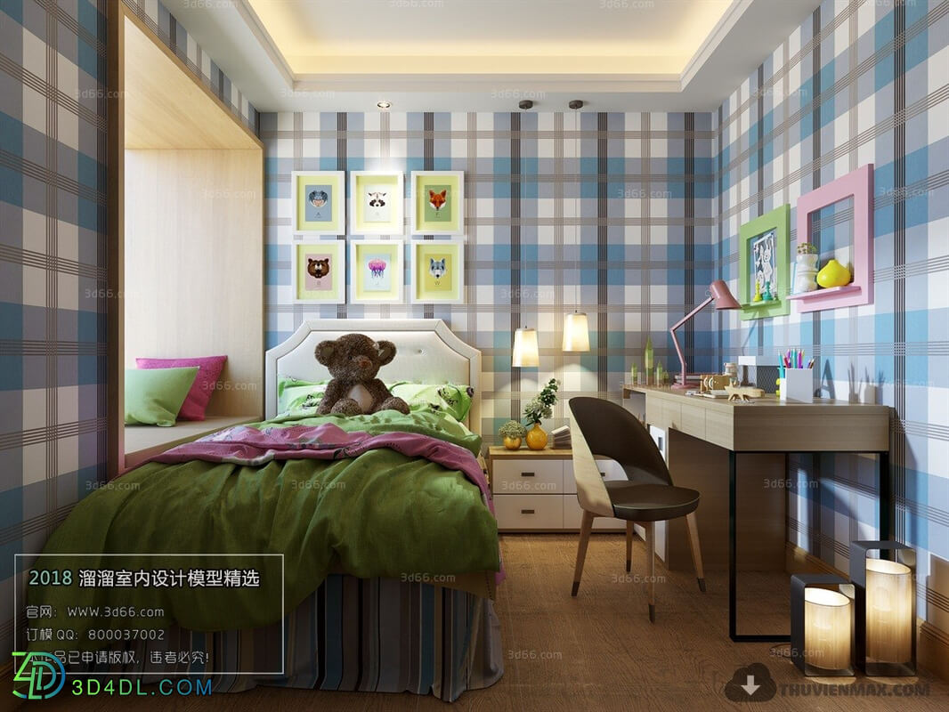 3D66 2018 Nordic Style Bedroom 26082 M007