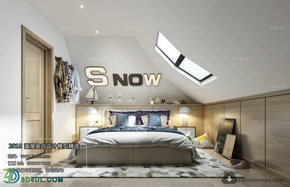 3D66 2018 Nordic Style Bedroom 26084 M009