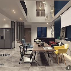 3D66 2018 Nordic Style Kitchen dining Room 25878 M002 