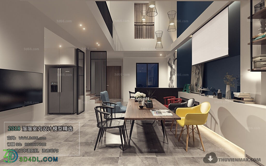 3D66 2018 Nordic Style Kitchen dining Room 25878 M002