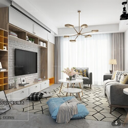 3D66 2018 Nordic Style Living Room 25743 M001 