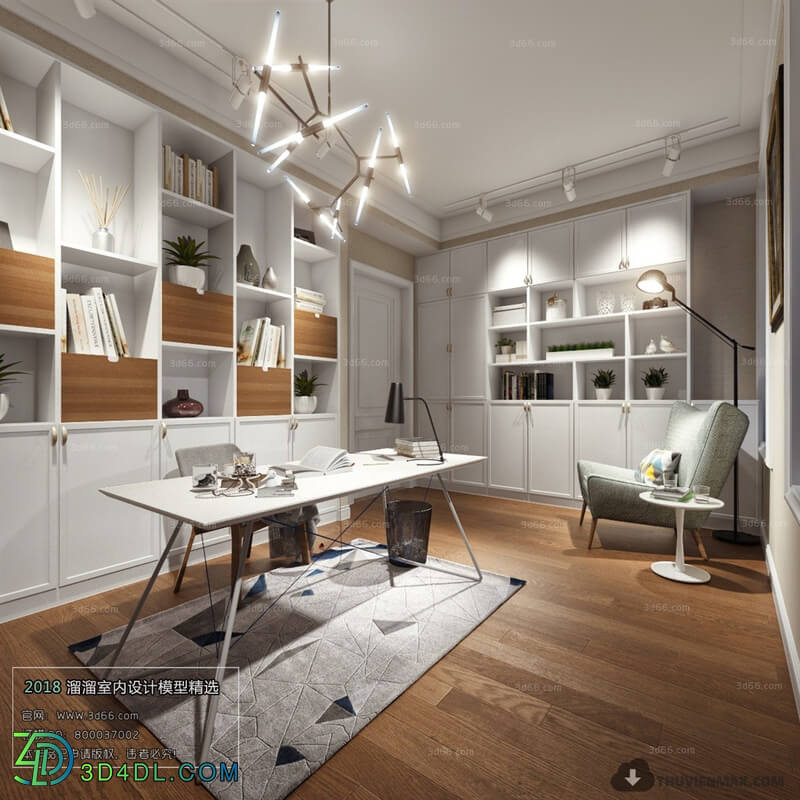 3D66 2018 Nordic Style Study Room 26182 M003