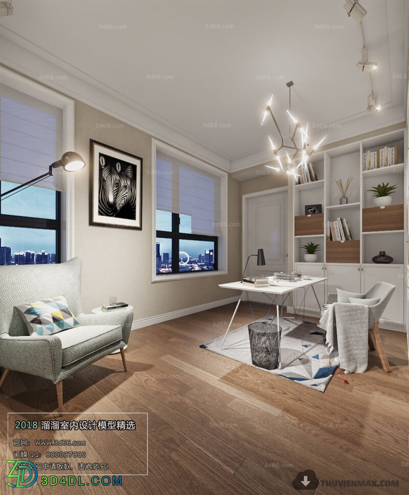 3D66 2018 Nordic Style Study Room 26182 M003