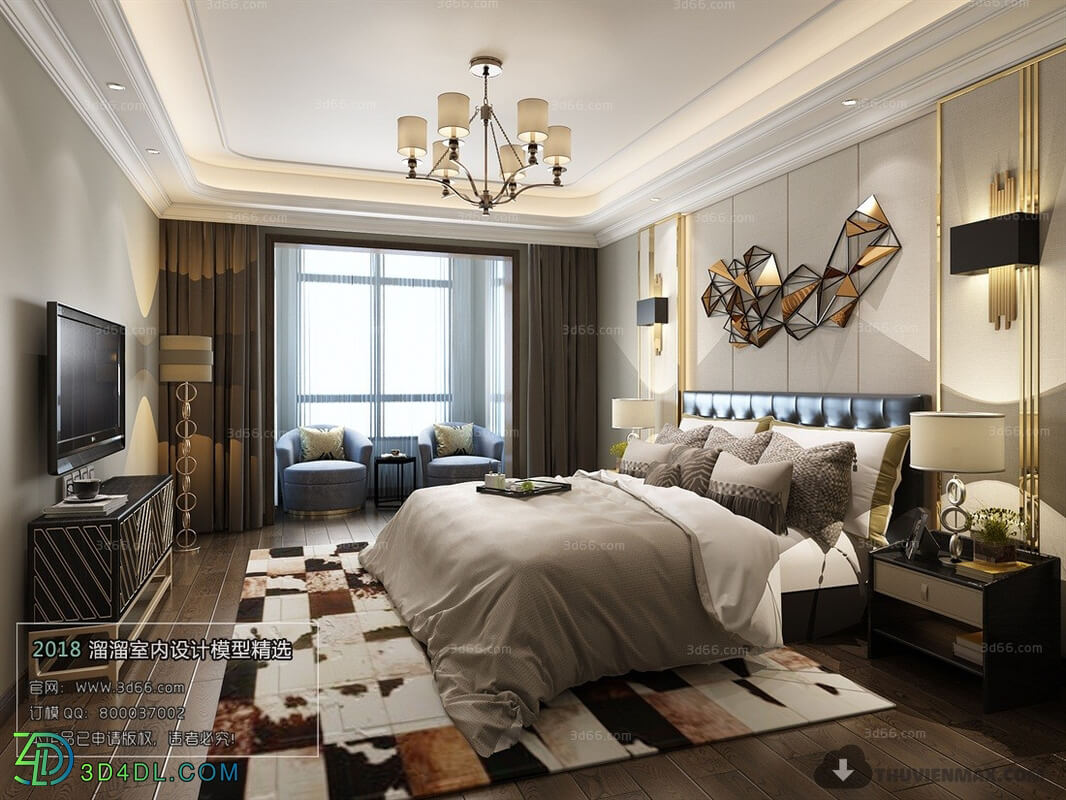 3D66 2018 Post Modern Style Bedroom 25943 B003