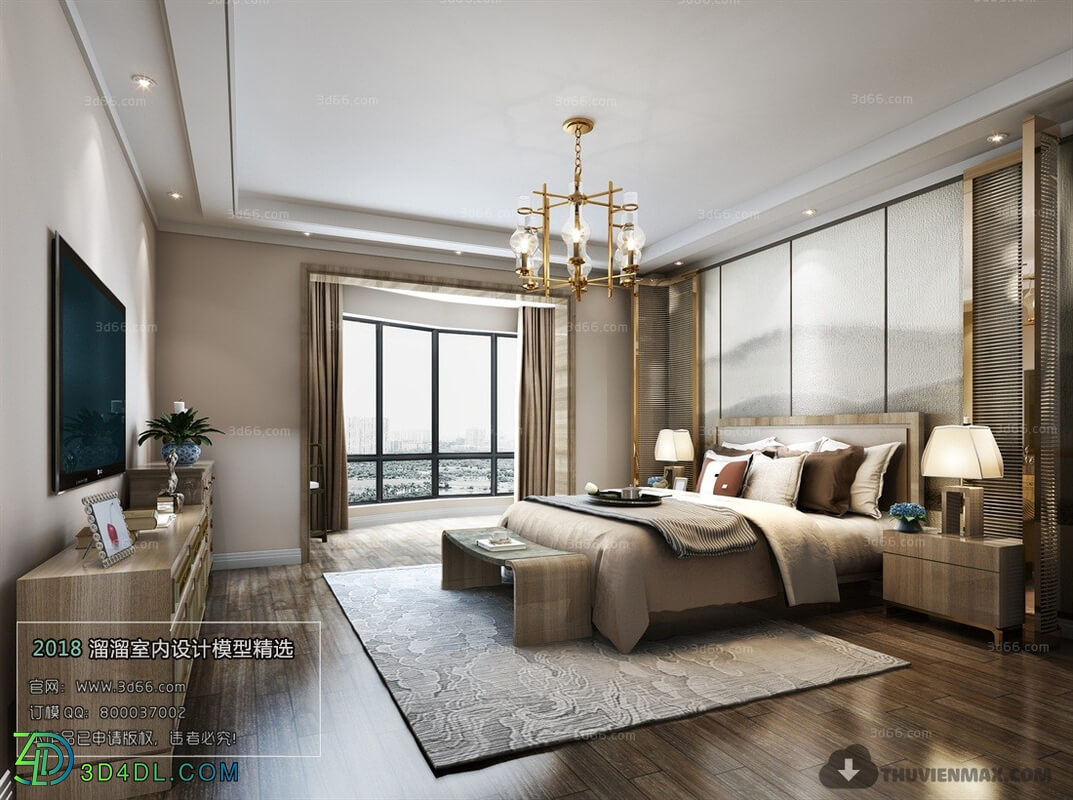 3D66 2018 Post Modern Style Bedroom 25944 B004