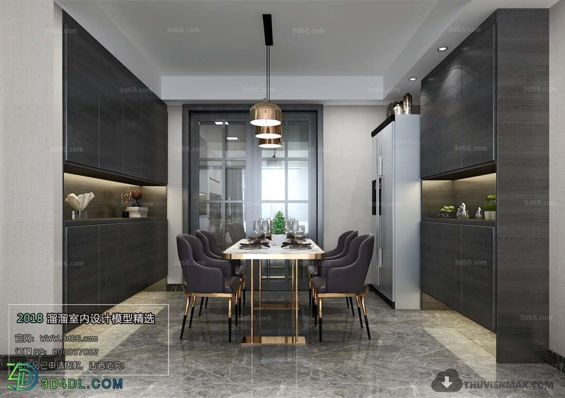 3D66 2018 Post Modern Style Kitchen dining Room 25809 B012