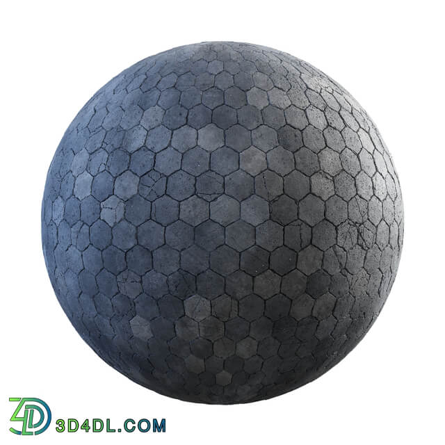 CGaxis Textures Physical 4 Pavements cracked grey hexagon concrete pavement 36 27