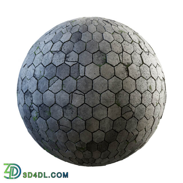 CGaxis Textures Physical 4 Pavements damageded hexagon concrete pavement 36 49