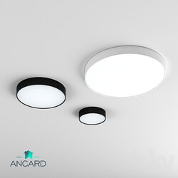 Ceiling flat round LED luminaire ANCARD Ceiling lamp 3D Models 3DSKY 