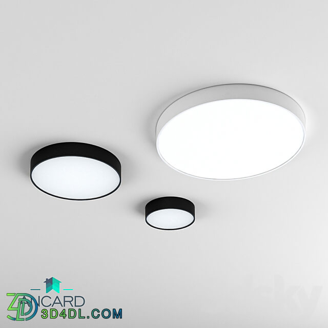 Ceiling flat round LED luminaire ANCARD Ceiling lamp 3D Models 3DSKY