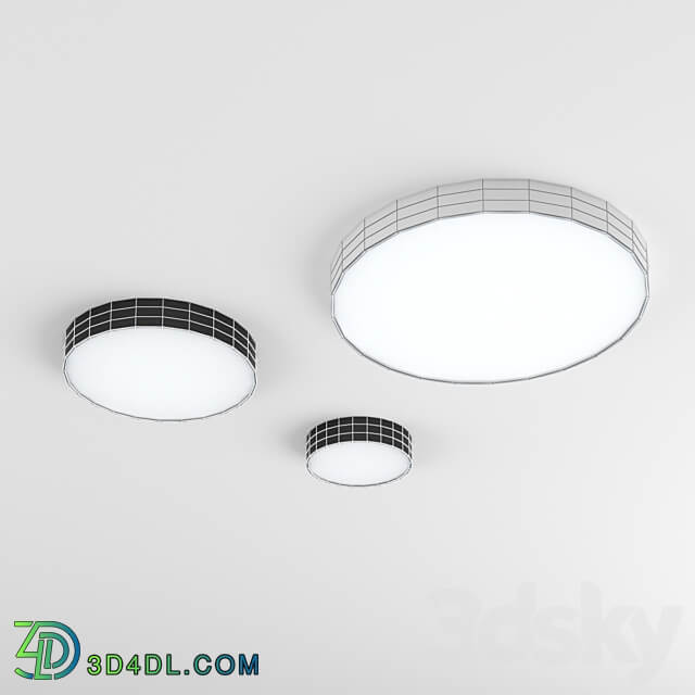 Ceiling flat round LED luminaire ANCARD Ceiling lamp 3D Models 3DSKY