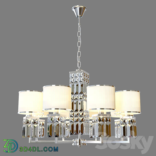 OM Hanging chandelier with lampshades Eurosvet 10099 8 chrome Zaffiro Pendant light 3D Models 3DSKY