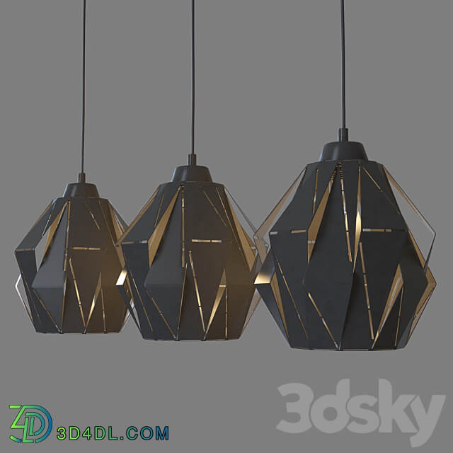 OM Pendant lamp Eurosvet 50137 3 Moire Pendant light 3D Models 3DSKY