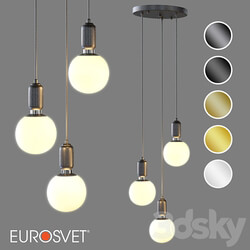 OM Pendant lamp with glass shades Eurosvet 50151 3 Bubble Pendant light 3D Models 3DSKY 