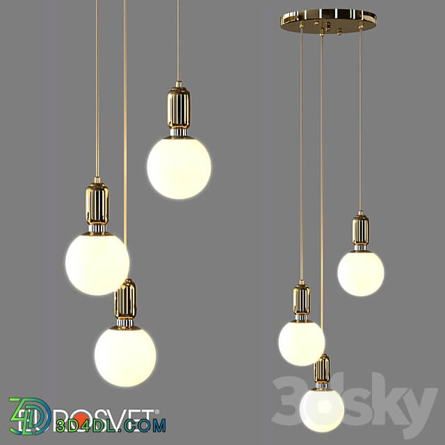 OM Pendant lamp with glass shades Eurosvet 50151 3 Bubble Pendant light 3D Models 3DSKY