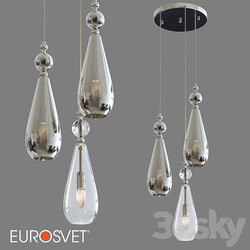 OM Pendant lamp with glass shades Eurosvet 50202 3 chrome Ilario Pendant light 3D Models 3DSKY 