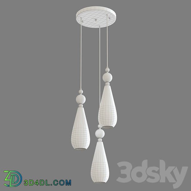 OM Pendant lamp with glass shades Eurosvet 50202 3 chrome Ilario Pendant light 3D Models 3DSKY