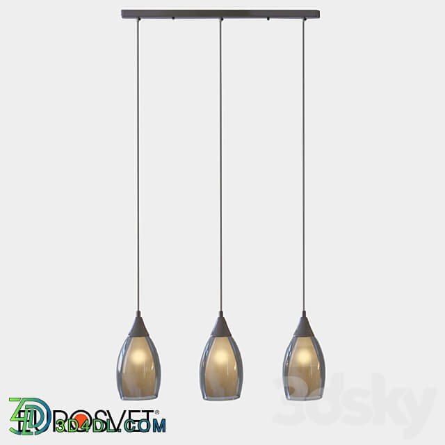 OM Pendant lamp with glass shades Eurosvet 50285 3 Cosmic Pendant light 3D Models 3DSKY