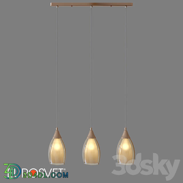 OM Pendant lamp with glass shades Eurosvet 50285 3 Cosmic Pendant light 3D Models 3DSKY