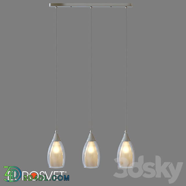 OM Pendant lamp with glass shades Eurosvet 50285 3 Cosmic Pendant light 3D Models 3DSKY