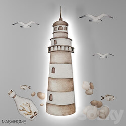  Lighthouse with a set of stickers Sea Set Miscellaneous 3D Models 3DSKY 