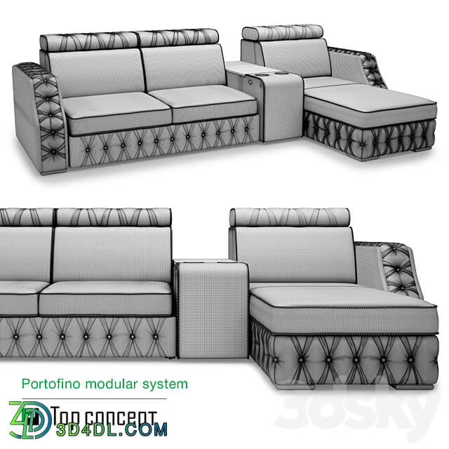 Sofa Portofino modular system 3D Models 3DSKY