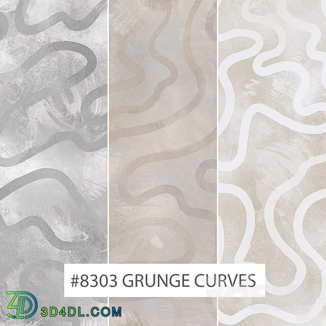 Creativille Wallpapers 8303 Grunge Curves 3D Models 3DSKY