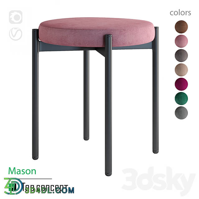 Soft stool Mason 3D Models 3DSKY