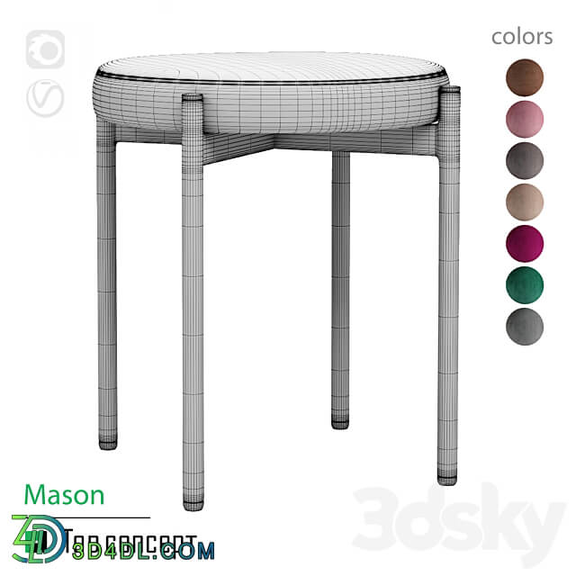 Soft stool Mason 3D Models 3DSKY