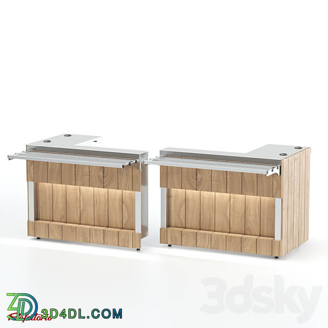 Cash counter without side wall RT2 Capital 3D Models 3DSKY