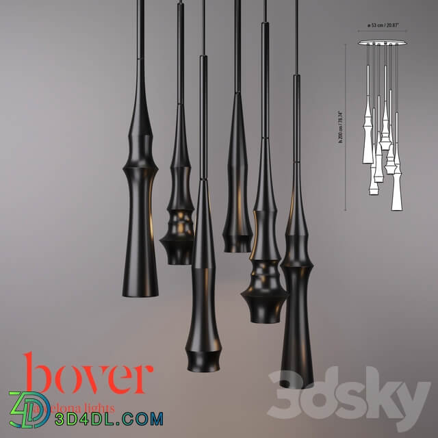 Slend Set 6 Circular by Bover Pendant light 3D Models