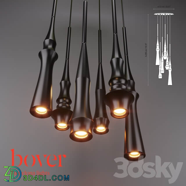 Slend Set 6 Circular by Bover Pendant light 3D Models