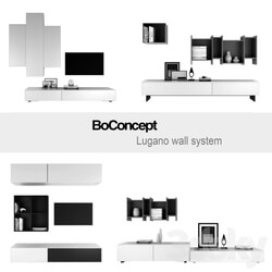 BoConcept Lugano wall system Set 2 TV Wall 3D Models 