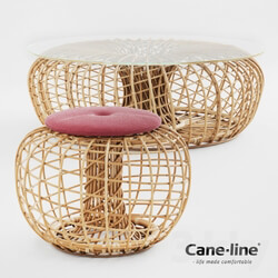 Other Rattan Nest Table Bench Pouf amp Footstool 