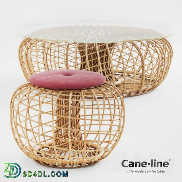 Other Rattan Nest Table Bench Pouf amp Footstool