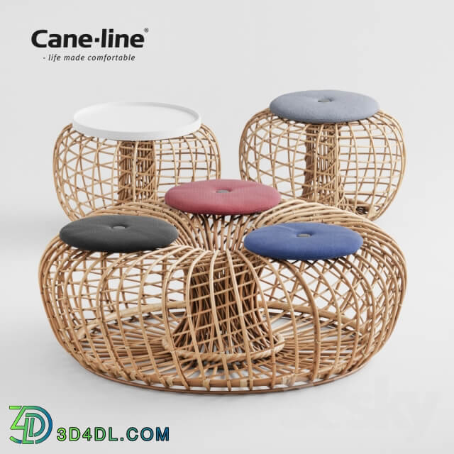 Other Rattan Nest Table Bench Pouf amp Footstool