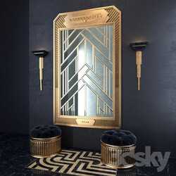 Other decorative objects Art Deco composition with a mirror 