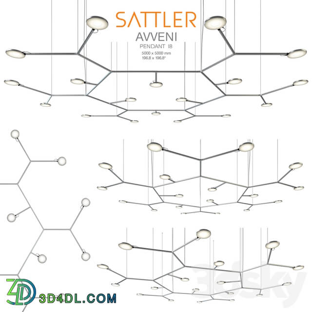 Sattler Avveni pendant Pendant light 3D Models