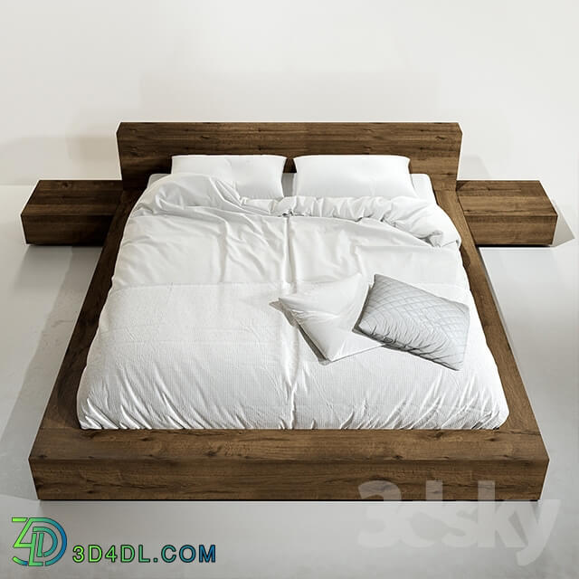 Bed Ethnicraft OAK MADRA BED