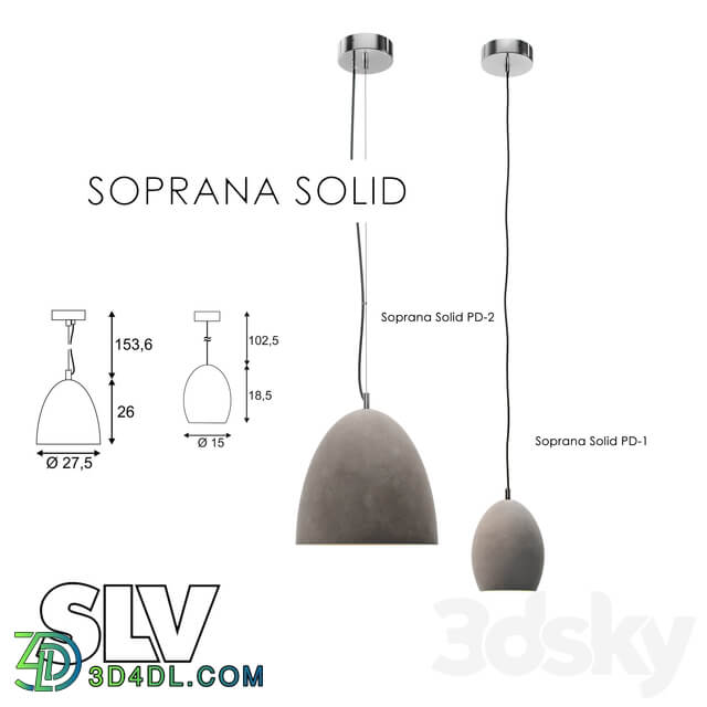 SLV soprana solid Pendant light 3D Models
