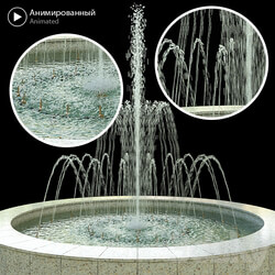 Animated fountain Urban environment 3D Models 